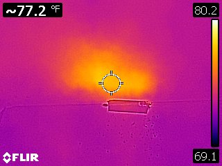 Thermal scan of wall showing Yellowjacket nest
