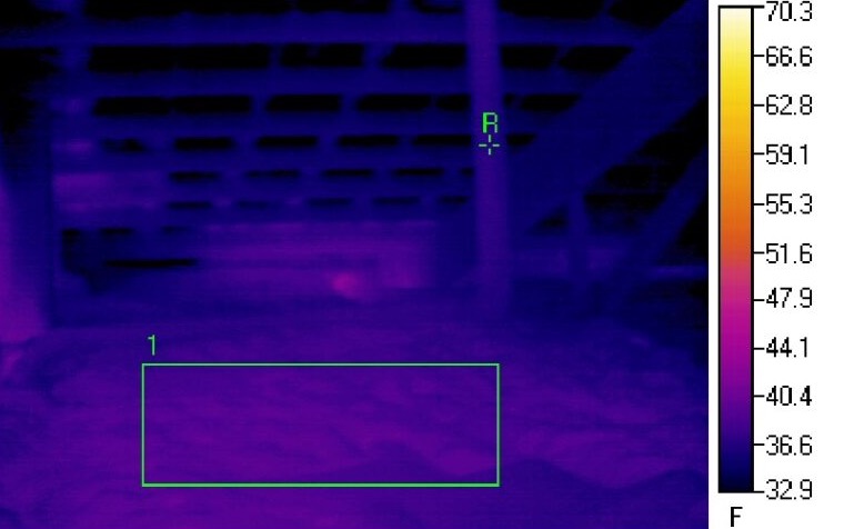 FLIR reading of attic that has cellulose insulation
